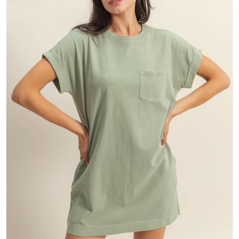 Double Zero Mini T-Shirt Dress Green